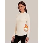 Bonneuitbebe Women's Thermal Top Long Sleeve Fleece Lined Undershirts Mock Neck Stretchy Base Layer Tops Cold Weather - Image 2