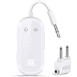 Premium Bluetooth 6.0 Transmitter Receiver,Airplane Adapter for All Airpods,2 Headphones Support,Wireless Transmitter for TV/Travel Flight,Bluetooth Receiver for Car/Home Stereo
