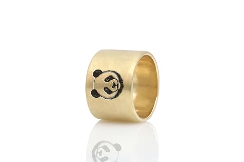 Bague panda or mignonne avec gravure de croquis personnalisé - 4