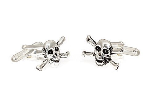 Cuff-Daddy Sterling Skull and Crossbone Cufflinks with Presentation Box