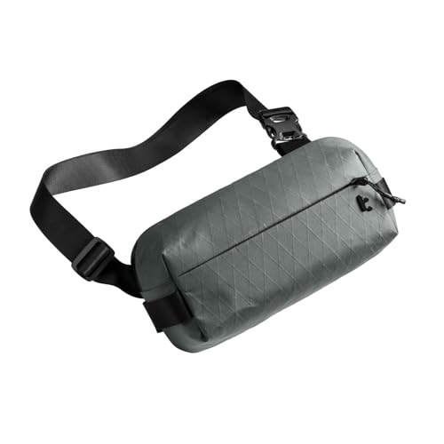 tomtoc X-Pac Sling Bag für Herren & Damen, wasserdichte leichte Umhängetasche/Brusttasche (3L) für Switch 2 oder iPad mini, EDC Crossbody Bag für Reise & Alltag, Grau