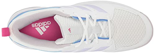 adidas Tênis masculino Ligra 7 Track and Field, Branco/prata amanhecer/fusão azul, 14