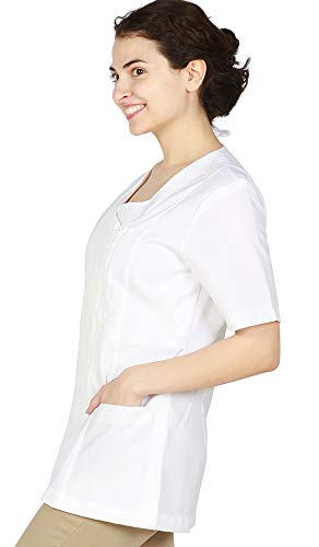 Smockers Iris Professional Salon Smock, Stylist Jacket, Cosmetology Uniform White
