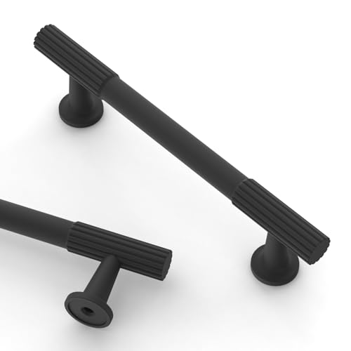 Asidrama 6 Pack 3 inch Matte Black Kitchen Cabinet Handles