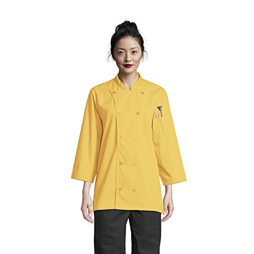 Uncommon Threads Womens Epic 3/4 Slv Chef Shirt Work Utility Apron, Sunflower, Large Us #TOP28