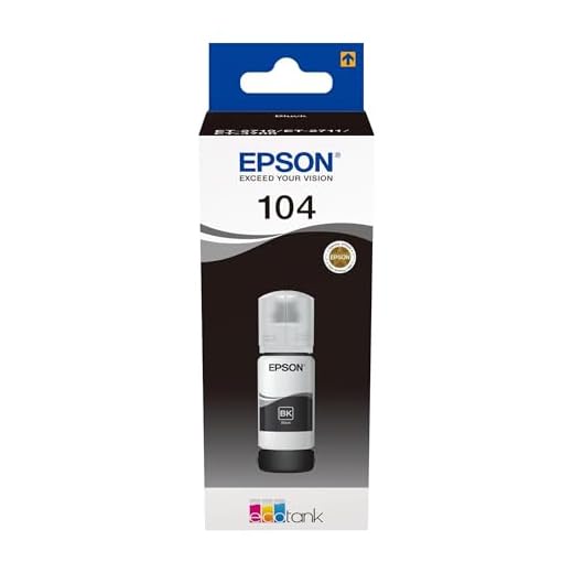 Epson Serie 104 Bottiglia di Inchiostro EcoTank -Ricarica Agevole Serbatoi Stampante, Stampa fino 4500 Pagine, Flacone Nero, 65ml