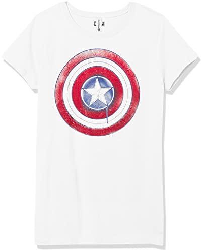 T-shirt Marvel fille blanc vêtement enfant Paint Shield taille S