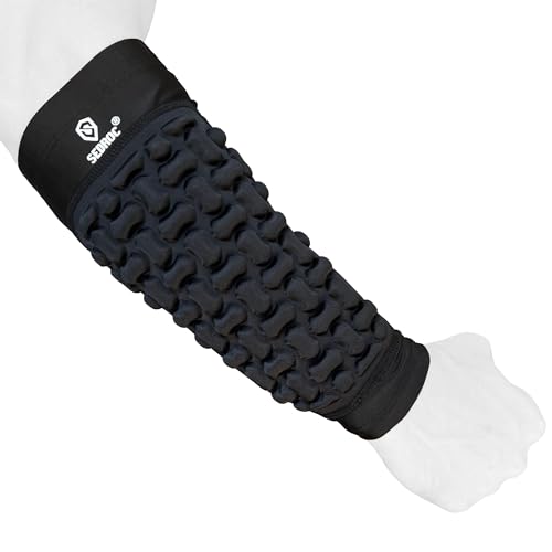 Sedroc Padded Arm Guards Forearm Protectors Ultra Thin Compression Sleeves with Pads (Black - Single, Small)