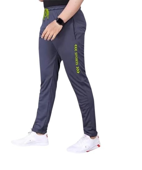 Track Pants for Men || Activewear Pants || Men’s Joggers Polyester with 2 Side Zipper Pockets Casual Trousers Stretchable (Sports | Gym | Yoga) (Green Sport) (Pack of 1)-image-10