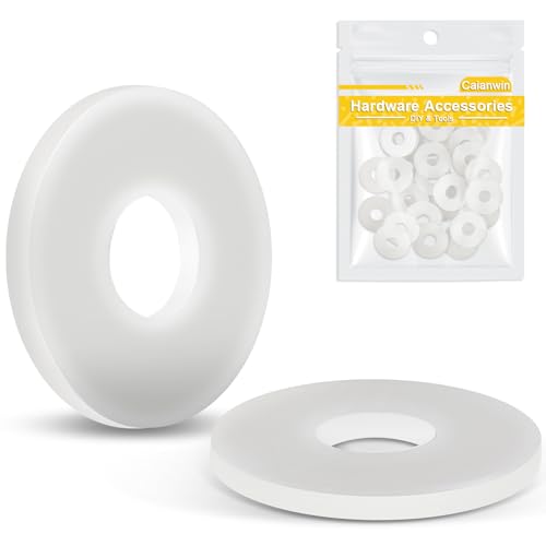 Caianwin - 25 rondelle grandi in plastica M6, bianche, DIN 9021, in nylon, distanziatori piatti, rondelle in plastica per viti M6, barre filettate, dadi