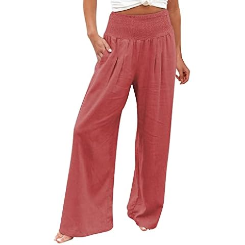 riou Pantalones Baggy Mujer de Algodón con Estampado Sólido Cover