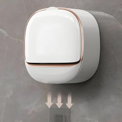 Image of Wall Mounted Soap Box with Flip Cover and Drain Tray | Detachable Inner Support | Adhesive Sticker Installation | ABS Soap Holder for Bathroom (Pack of 2 pcs)