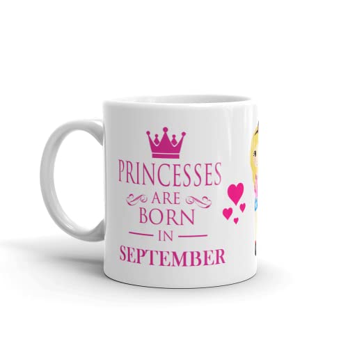Image of Mohinidreams Printed Coffee Mug Princess are Born in September Gift for Birthday | Christmas | New Year - 350ml Capacity - (MD9108)