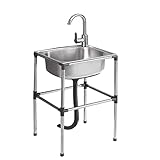 Photo Gallery lbong lavello in acciao inox vasca singola lavandino della cucina con rubinetto e alzatina per garage e cortile,ristorante,lavanderia (48x35x80cm/18.8x13.7x31.4in) Photo Gallery lbong lavello in acciao inox vasca singola lavandino della cucina con rubinetto e alzatina per garage e cortile,ristorante,lavanderia (48x35x80cm/18.8x13.7x31.4in)