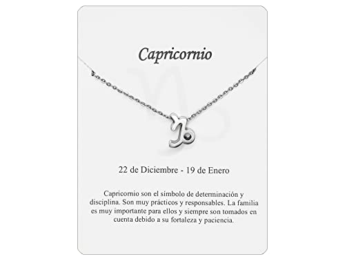 Collar Signo Zodiaco Capricornio Acero Inoxidable hermosa Tarjeta Significado Signo Zodiacal Colgante Horóscopo Para mujer o Hombre Regalo Cumpleaños (Capricornio Plateado) Collar Signo Zodiaco Capricornio Acero Inoxidable hermosa Tarjeta Significado Signo Zodiacal Colgante Horóscopo Para mujer o Hombre Regalo Cumpleaños (Capricornio Plateado)