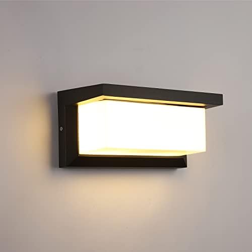 Porch Lights Outdoor Wall,3000K Warm White Black Wall Sconce Ip65 Waterproof Outdoor Light Fixtures Wall Mount Outside Lights for House Garden Front Bathroom Garage