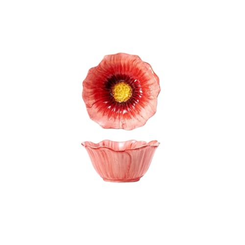 Vyloky Blumen Service de table 3 pièces design coquelicot – Bols en céramique lavables au lave-vaisselle (15/22/26 cm) – Passe au four/au micro-ondes...