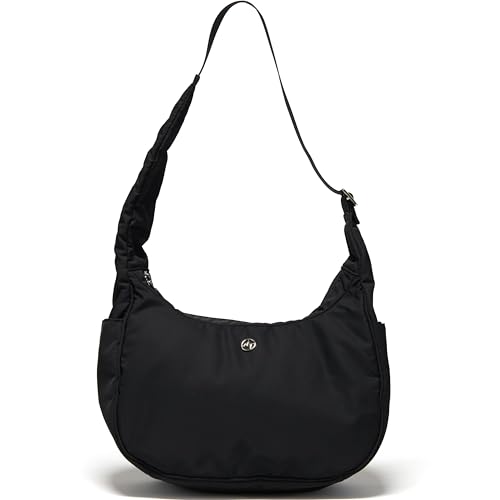 Image of Pander 4L Soft Nylon Crescent Shoulder Bag for Women, Medium Underarm Hobo Purse with Adjustable Strap, Water-Repellent