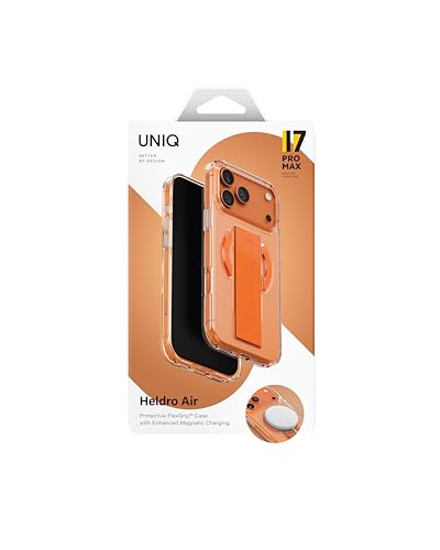 Coque iPhone 17 Pro Max pour photographe nomade avec support et sangle orange