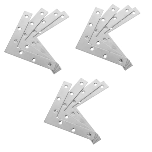 ULTECHNOVO 3 Juegos Conector De Esquina Paréntesis Angulares Soporte De Fijación Del Cilindro Soportes Abrazadera Ajustable Conector De Refuerzo De Esquina Silver Acero Inoxidable 4 Uds * 3