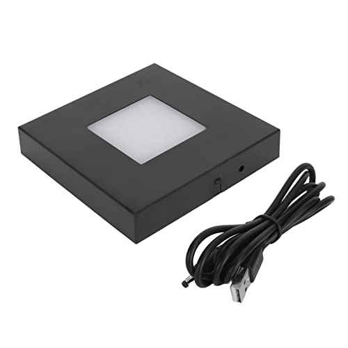 Light Display Base ABS Luminous LED Lamp Display Plate Multiple Modes Rectangle Display Stand with USB Cable for Cups Crystals Glass and Art Crafts