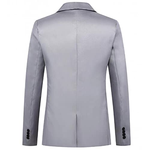 Mens Tuxedo Jackets with Pockets Long Sleeve Solid Color One Button Blazer Formal Business Wedding Party Dress Coat Plus Size2