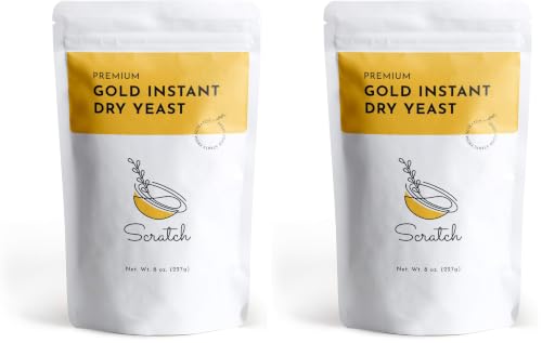 Image of Scratch Gold Yeast - Instant Dry Yeast for a Rapid Rise - Add Straight to Dry Mix - Perfect for Making Bread, Bread Machines, Pizza Dough, Crusts & More - (Gold 8oz) (2 Packet)
