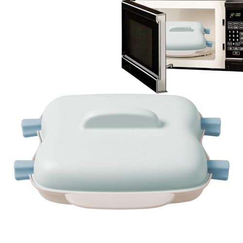 Forno a vapore per verdure a microonde, portatile per pannocchie, cottura a vapore per verdure e pesce con coperchio e manico, piatti per pannocchie di mais per cucinare