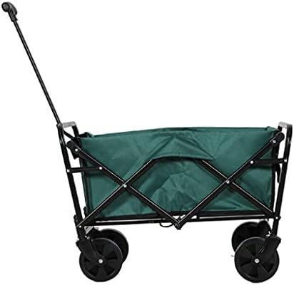 Outdoor Folding Utility Wagon Utility Trolley Beach Wagon, Portable Trolley with All-Terrain Wheels and Adjustable Push Handle, Camping Trolley, Load-Bearing 60kg / 132lbs