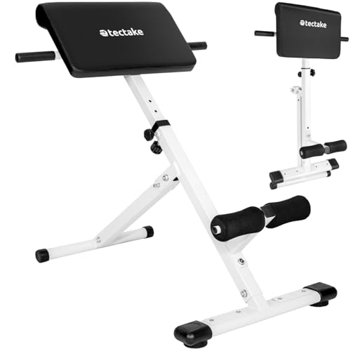 tectake Hyperextension Trainingsbank Hantelbank klappbar Rückentrainer und Bauchtrainer Bauchmuskeltrainer gepolsterte Bank Schrägbank für Bauch Beine Po Workout Equipment für Home Gym
