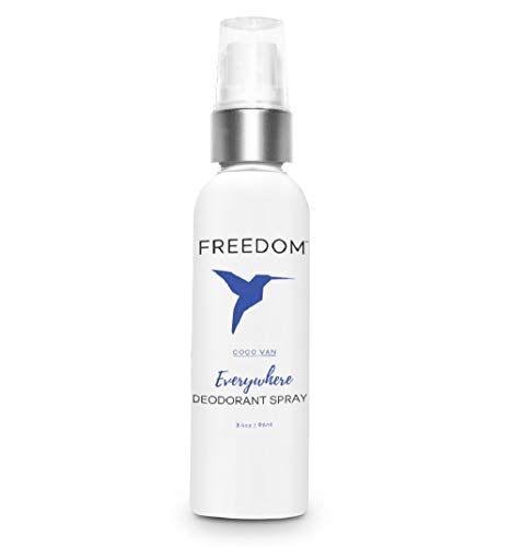 Freedom Natural Deodorant Spray - Baking Soda Free, Aluminum Free, Non Toxic, Great for Sensitive Skin for Women & Men, EWG Verified, Cruelty Free, Coco Vanilla, 3.4 Oz