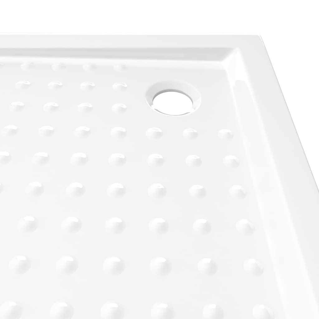 Plato de ducha 90 x 90 x 4 cm de ABS en blanco, plato de ducha antideslizante con umbral bajo, resistente y fácil de limpiar