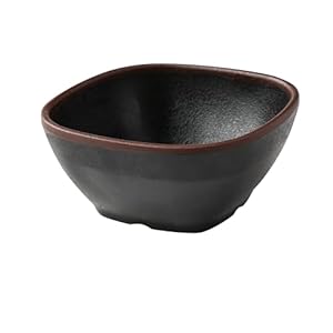 Yanco NA-505BK Nature Art Soup Bowl, 4 1/2″” X 2″” SQUARE MISO SOUP BOWL 10 OZ, Melamine, Black, Pack of 48