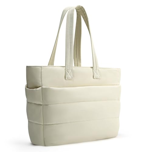 bagasin Bolso de Mano para Mujer, Shopper Bandolera Grande con Compartimentos y Cremallera, Bolso de Ordenador para Trabajo, Viajes, Deporte, Verano (Beige) bagasin Bolso de Mano para Mujer, Shopper Bandolera Grande con Compartimentos y Cremallera, Bolso de Ordenador para Trabajo, Viajes, Deporte, Verano (Beige)