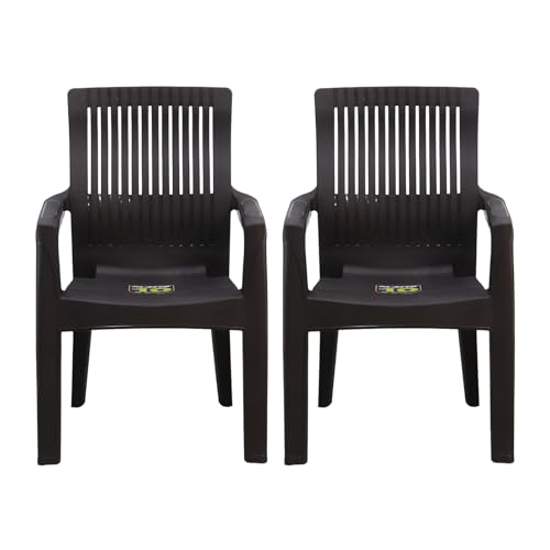 Image of Plasto Chair Luxury with Comfortable Back Posture, Matt & Gloss Pattern Dining, Bedroom, Kitchen, Living Room, Garden | Bearing 150KG Capacity | Strong & Sturdy