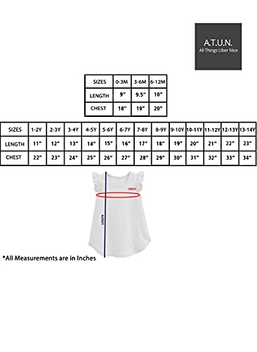 Image of A.T.U.N. (All Things UBER Nice) Girl's Polyester Regular Fit Solid Round Neck Knee Length Regular Top