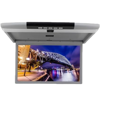 Monitor de coche con pantalla LCD HD 17,3 pulgadas, reproductor vídeo MP5 multimedia, soporte for techo TV, enlace espejo(Grey)