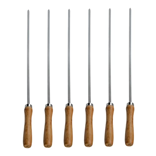 iplusmile 6 Piezas Tenedores De Carne Barbacoa Barbacoa Parrilla Etiqueta Departamento Brochetas Para Aperitivos Utensils Hibachi Parilla Horquilla Palos Brocheta De Asador Silver Bambú