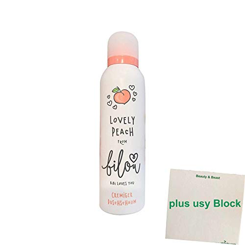 Preisvergleich Produktbild bilou Duschschaum Lovely Peach (200ml Flasche) + usy Block
