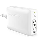 RAVPower 60W USB C Ladegerät Power Delivery, 1-Port USB-C Netzteil mit 45W Power Delivery für MacBook Air, Laptop, iPad Pro, 4 Port mit 5V/8A für iPhone 11 Pro Max XS XR X 8, Galaxy S9 S8, usw.