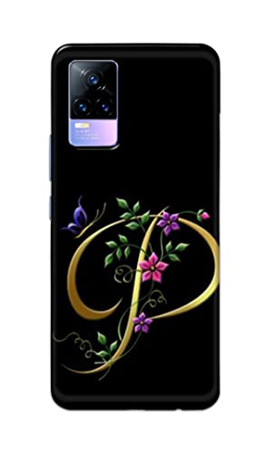 Image of Printed Hard Back Cover Case for Vivo Y73 | Vivo V21e 4G Back Cover (Alphabet P) -1803