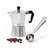 Kit cafeteira italiana moka alumínio 300ml com colher medidora inox