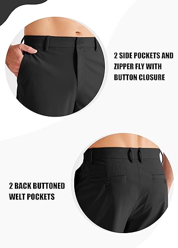 Libin Men's Golf Pants Classic Fit Flat Front Work Dress Pants 29" 31" 33" Stretch Casual Pants Lightweight with Pockets3