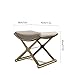 ACICS Leather Ottoman Vanity Stool with Metal X Legs, Multifunctional Modern Padded Seat Rest, for Makeup, Living Room, Bathroom