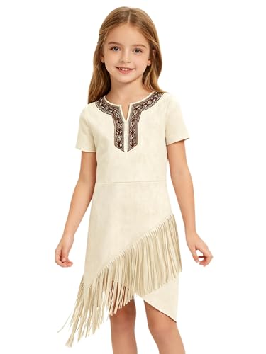 Robe tribu fille à franges au bas idéale pour anniversaire costumé