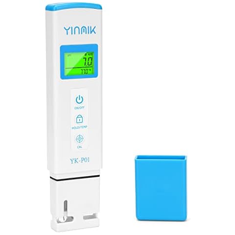 YINMIK pH Meter, Digital pH Tester for Hydroponics, pH Temp Meter with Horizontal Display for Pool, Spa, Hot Tub, Indoor Plants, Koi Ponds, Drinking Water, Wine Beer Making, Aquarium, Aquaculture Cover