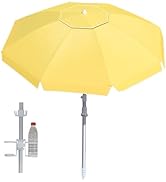 CAMPHILL Beach Umbrellas for Sand,Portable Outdoor Windproof Sun Umbrella with Push Button Tilt a...