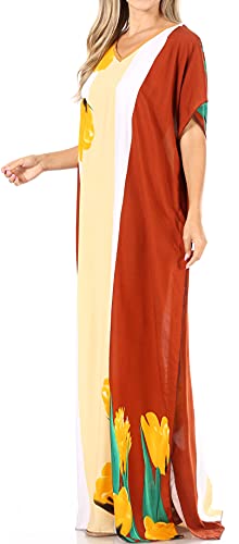 Sakkas 18212 - Abito Caftano con Stampa Africana