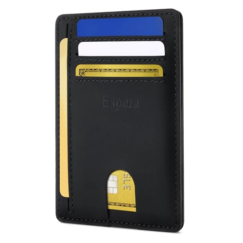 Espera Slim Minimalist Wallet for Men and Women, RFID Blocking Credit Card Holder, Thin Front Pocket Travel ID Case, Gifts for Men