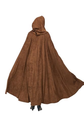 BEAUZSUZSANA Unisex Medieval Cloak with Hood 140cm Full Length Renaissance Cape Coat for LARP Halloween Cosplay (Green) - image 4